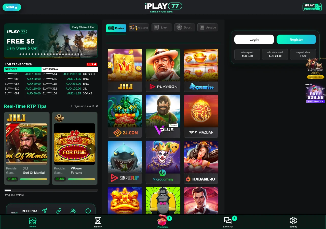 iPlay77 casino overview