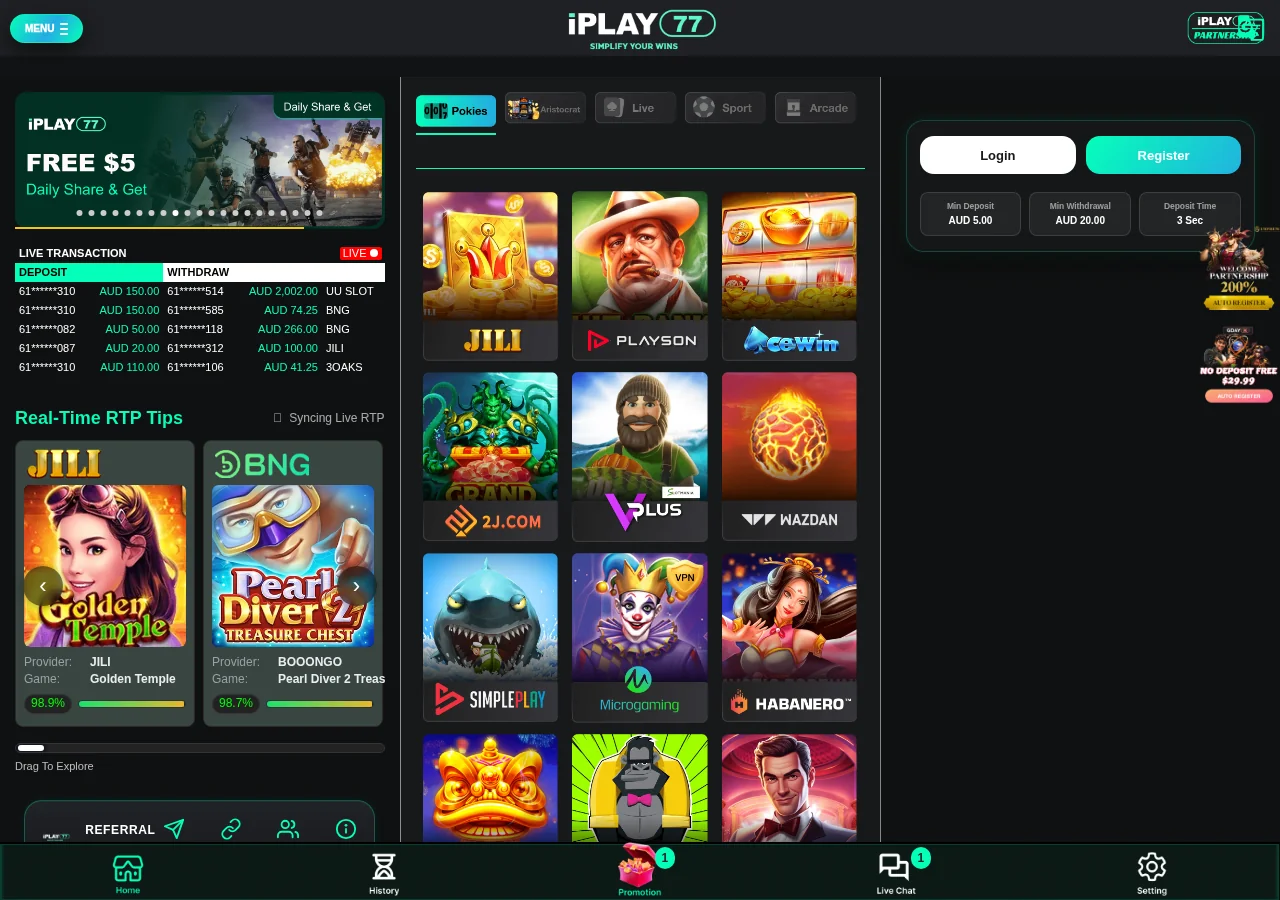 iPlay77 overview banner